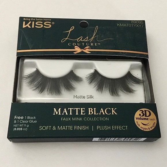 New 4 Pair Kiss Lash Couture Matte Black 3D Faux Mink Lashes - Picture 4 of 8